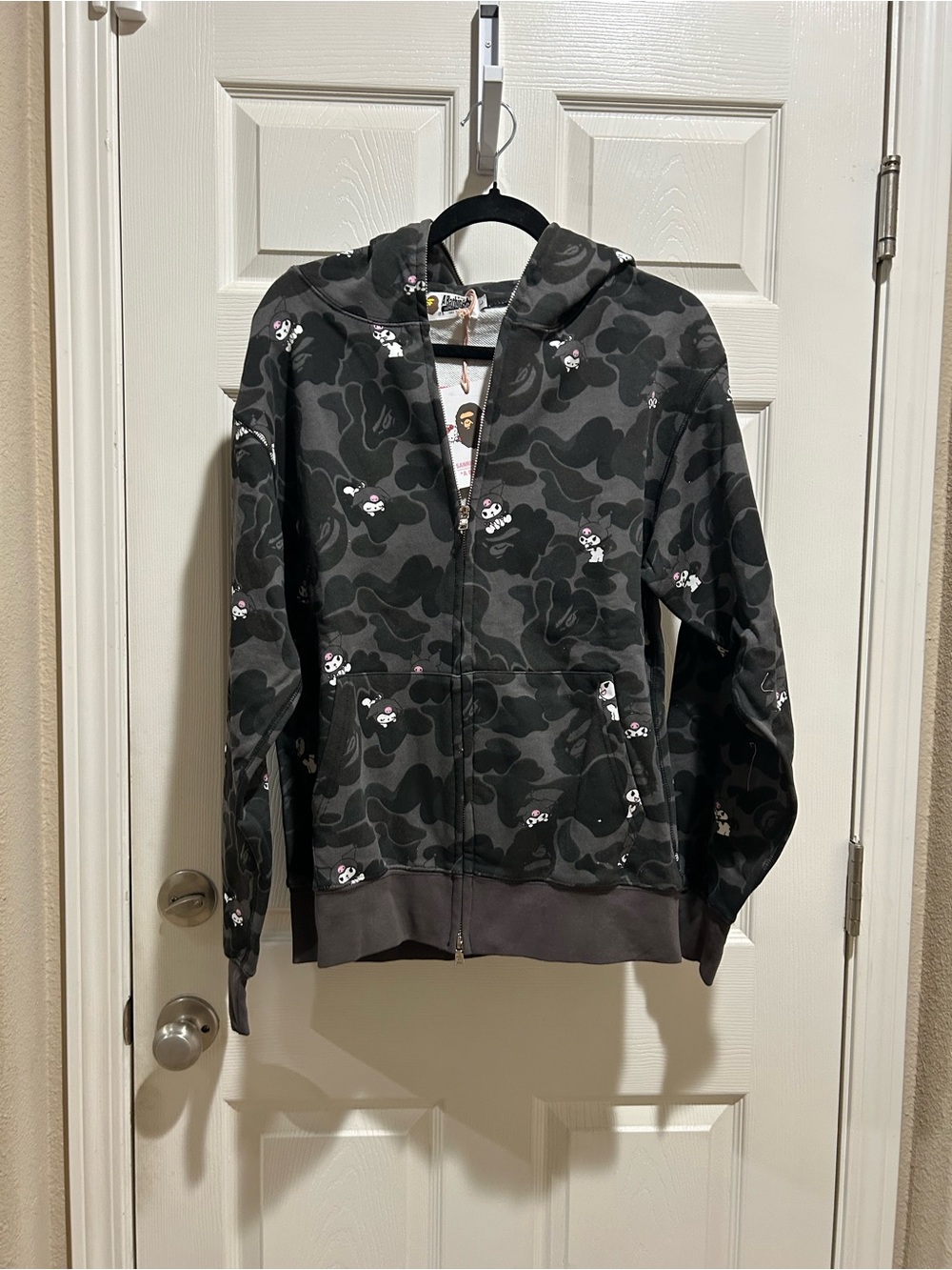 Bape x hello kitty kuromi Kids Black Camo Zip Hoodie Jacket